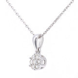 Round Diamond Cluster Pendant In 9ct White Gold