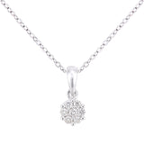 Round Diamond Cluster Pendant In 9ct White Gold