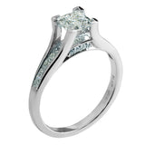 Platinum 0.82ct Princess Diamond Cut Ring