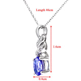 0.5ct Oval Tanzanite And Round Diamond Drop Pendant In UK Hallmarked 9ct White Gold