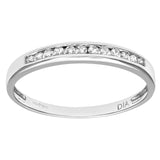 0.12ct Round Diamond Channel Set Half Eternity Ring In UK Hallmarked 9ct White Gold