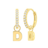 9CT YEL GOLD INITIAL EARRING CHARM