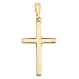 9CT YEL GOLD PLAIN SOLID CROSS PENDANT