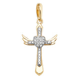9CT YEL GOLD CROSS CZ PENDANT