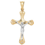 9CT YEL GOLD CROSS CZ PENDANT