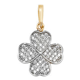 9CT YEL GOLD 4 LEAF CLOVER CZ PENDANT