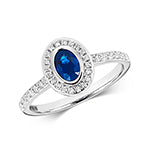 9ct White Gold Sapphire Ring – RD441WS
