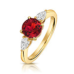 9ct Yellow Gold Lab Grown Diamond Ruby Jewellery - V129R