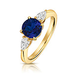 9ct Yellow Gold Lab Grown Diamond Sapphire Jewellery - V129S