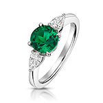 9ct White Gold Lab Grown Diamond Emerald Jewellery - V129WE