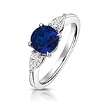 9ct White Gold Lab Grown Diamond Sapphire Jewellery - V129WS