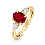 9ct Yellow Gold Lab Grown Diamond Ruby Jewellery - V130R