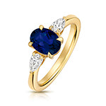 9ct Yellow Gold Lab Grown Diamond Sapphire Jewellery - V130S