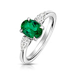 9CT White Gold Lab Grown Diamond Emerald Jewellery - V130WE