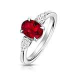 9ct White Gold Lab Grown Diamond Ruby Jewellery - V130WR