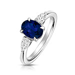 9ct White Gold Lab Grown Diamond Sapphire Jewellery - V130WS