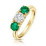 9ct Yellow Gold Lab Grown Diamond Emerald Jewellery - V131E