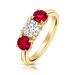 9ct Yellow Gold Lab Grown Diamond Ruby Jewellery - V131R
