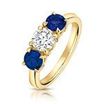 9ct Yellow Gold Lab Grown Diamond Sapphire Jewellery - V131S