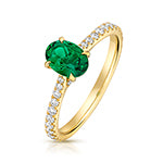 9ct Yellow Gold Lab Grown Diamond Emerald Jewellery - V132E