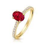 9ct Yellow Gold Lab Grown Diamond Ruby Jewellery - V132R
