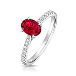 9ct White Gold Lab Grown Diamond Ruby Jewellery - V132WR