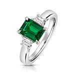 9CT White Gold Lab Grown Diamond Emerald Jewellery - V133WE