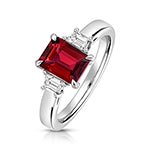 9ct White Gold Lab Grown Diamond Ruby Jewellery - V133WR