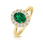 9ct Yellow Gold Lab Grown Diamond Emerald Jewellery - V134E