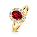 9ct Yellow Gold Lab Grown Diamond Ruby Jewellery - V134R