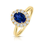 9ct Yellow Gold Lab Grown Diamond Sapphire Jewellery - V134S