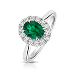 9ct White Gold Lab Grown Diamond Emerald Jewellery - V134WE