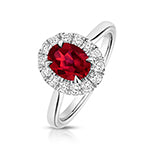 9ct White Gold Lab Grown Diamond Ruby Jewellery - V134WR
