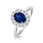 9ct White Gold Lab Grown Diamond Sapphire Jewellery - V134WS