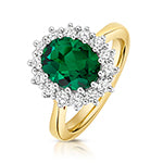 9CT Yellow Gold Lab Grown Diamond Emerald Jewellery - V135E