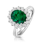9ct White Gold Lab Grown Diamond Emerald Jewellery - V135WE