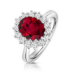 9ct White Gold Lab Grown Diamond Ruby Jewellery - V135WR