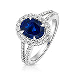 9ct White Gold Lab Grown Diamond Sapphire Jewellery - V136WS