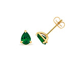 9ct Yellow Gold Lab Grown Diamond Emerald Jewellery - V236E