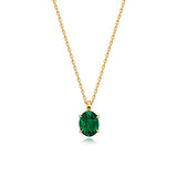 9ct Yellow Gold Lab Grown Diamond Emerald Jewellery - V523E