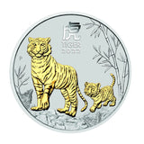 1 OZ GILDED LUNAR TIGER 2022 SILVER COIN