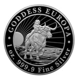 20 X 1 OZ GODDESS EUROPA 2022 SILVER TUBE