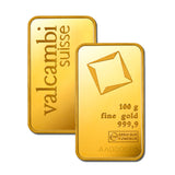 100 GRAMS VALCAMBI GOLD BAR