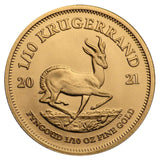 1/10 OZ KRUGERRAND 2021 GOLD COIN