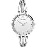 Sekonda Ladies 'Editions' White Dial Stone Set Stainless Steel Bangle Watch