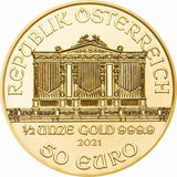 1/2 OZ 2021 VIENNA PHILHARMONIC GOLD COIN
