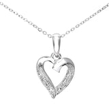 Diamond Pave Heart Shape Pendant In UK Hallmarked 9ct White Gold