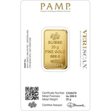 20 GRAMS PAMP FORTUNA GOLD BAR