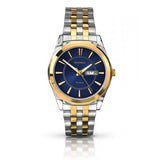 Sekonda Mens Classic Blue Sunray Dial Two Tone Bracelet Watch