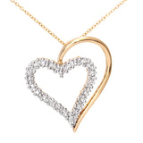 Heart Shape Diamond Pendant In UK Hallmarked 9ct Yellow Gold